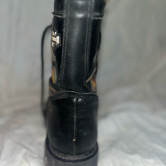 Harley-Davidson Men's Black Boots with Red and Orange Flames - Picture 8 of 9